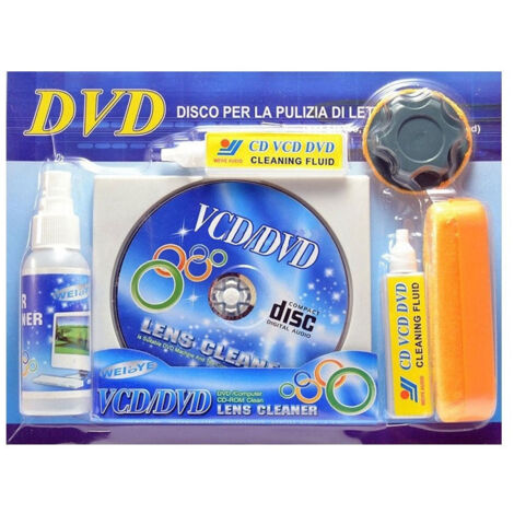 Trade Shop - UNIVERSAL-REINIGUNGSSET FÜR CD-DVD-VCD-PLAYER-LINSE LASER-LINSENREINIGER PC -