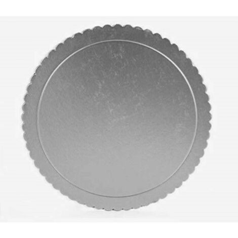 Trade Shop - UNTER KUCHENBLECH 3PCS FLACH 30CM 2MM SILBER RUNDE KARTON TRANSPORT TABLETT -
