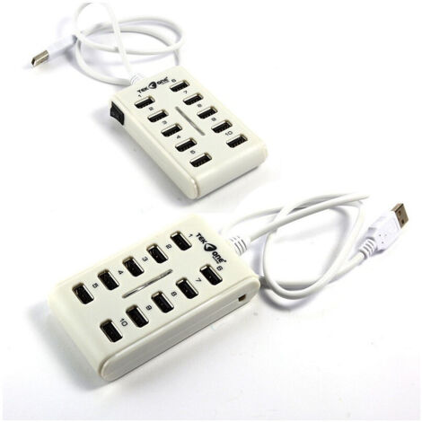 Trade Shop - USB 2.0 MULTIPRESA MOLTIPLICATOR 10 PORTE USB -