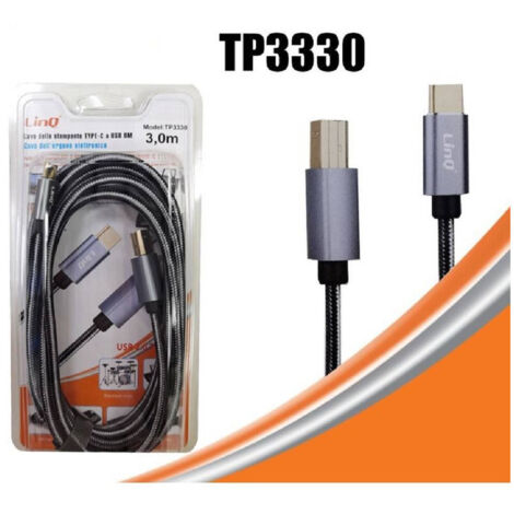 Trade Shop - Usb Bm Usb Type-c Standard Para Electrical Organ Computer 3 Mt Tpc3330 -