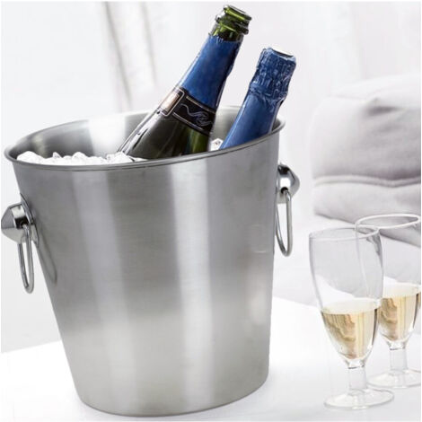 Trade Shop - Vajilla De Champagne De Puerta De Hielo En Acero Inoxidable Con Asas -