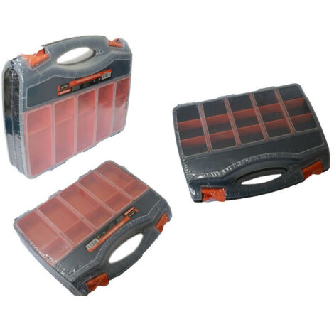 Trade Shop - Valigetta Cassetta Porta Attrezzi E Minuteria Organizer 37x30x8 Cm 31 Scomparti -