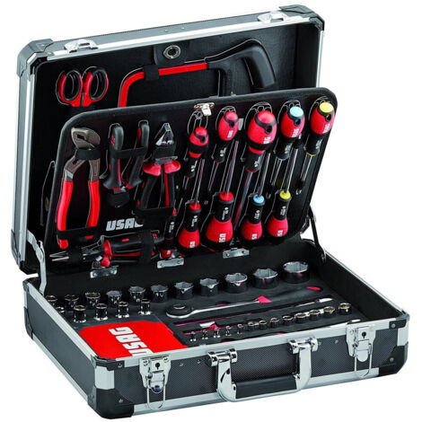 TRADE SHOP - Valigia Con Set Kit Assortimento Utensili X Manutenzione Usag 002 Jm 183 Pezzi -