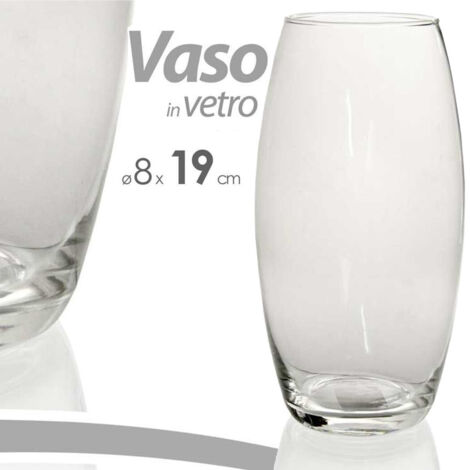Trade Shop - VASE 19X8CM AUS TRANSPARENTEM GLAS ELEGANTE FÜR BLUMEN PFLANZEN DEKORATION MÖBEL -