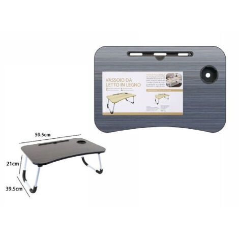TRADE SHOP - Vassoio Da Letto Scrivania Pieghevole Tavolino Tavolo Pc Slot Tablet Tazza 71363 -