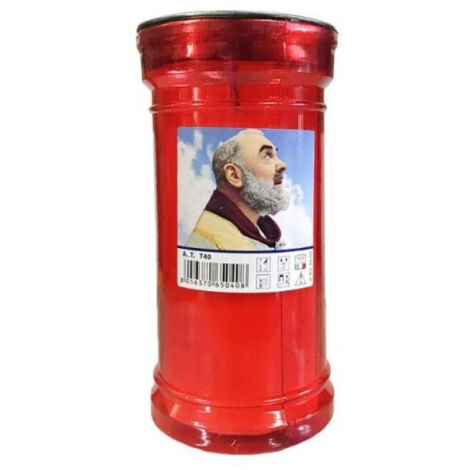 Trade Shop - Vela De Cera 19 Cm T80 Padre Pio Luminum Votive Cero Light -