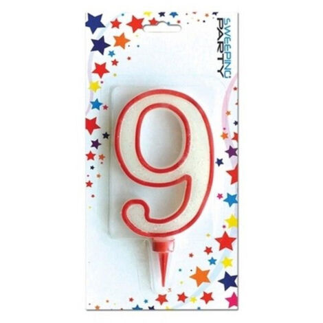 Trade Shop - Vela Gigante Brillo Número 9 Cumpleaños Candine Candine Party Party Animation -