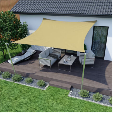 TRADE SHOP - Vela Tenda Quadrata Parasole Protezione Sole Ombreggiatura Giardino 3x3mt Beige 017029 -