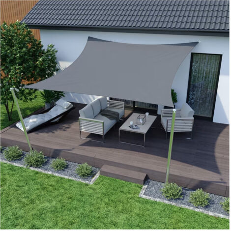 TRADE SHOP - Vela Tenda Quadrata Parasole Protezione Sole Ombreggiatura Giardino 3x3mt Grigio 222584 -