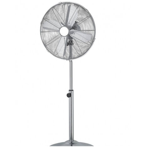 Trade Shop - Ventilatore A Piantana 3 Pale In Alluminio Diametro 40 Cm 3 Velocita' Base Tonda -