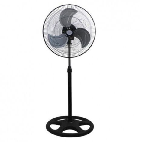 TRADE SHOP - Ventilatore A Piantana 3 Pale In Alluminio Oscillante Diametro 45 Cm Base Tonda -