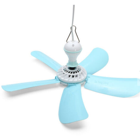 TRADE SHOP - Ventilatore Da Per Soffitto A 5 Pale Con Anello Aggancio Pulsante Accensione -