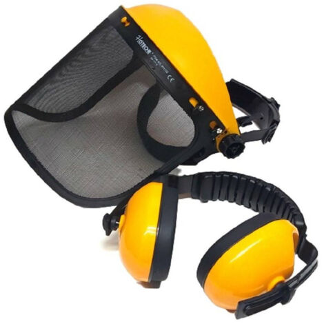 TRADE SHOP - Visiera Per Decespugliatore Cuffie Regolabile A Rete Protettiva Maschera 435320 -