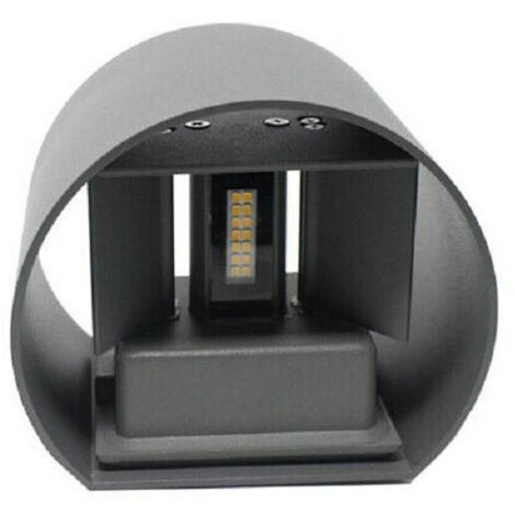 Trade Shop - Wandleuchte Grau Wand 28 LED 12 Watt IP55 Kalt Warm Licht Up & Down ES44 -