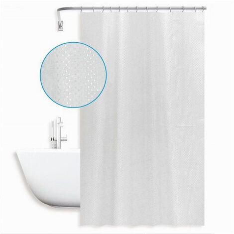 Trade Shop - WASSERDICHTER ANTI-Schimmel-DUSCHVORHANG 240X180 CM GRAU RINGE TEXTUR DIAMOND 59822 -