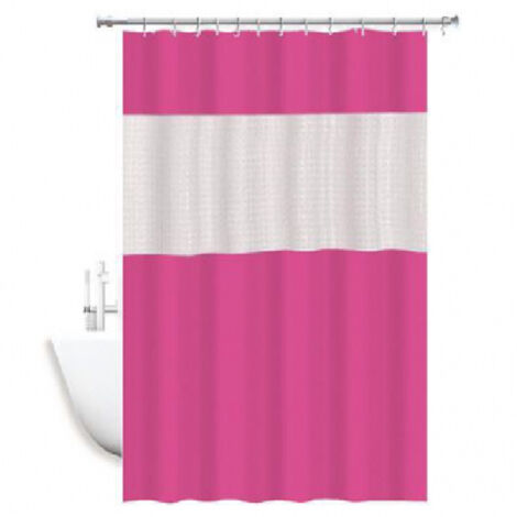 Trade Shop - WASSERDICHTER ANTI-SCHIMMEL-DUSCHVORHANG AUS EVA FÜR DIE BADEWANNE, ROSA/FUCHSIA, 180 X 240 CM, 52135 -