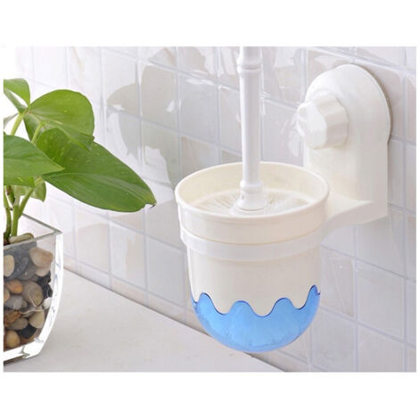 Trade Shop - WC-BÜRSTE MIT WANDMONTAGE WC-BÜRSTENHALTER MIT SAUGNAPFBEFESTIGUNG BADEZIMMER-ACCESSOIRES -