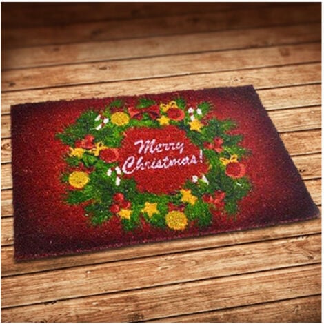 Trade Shop - WEIHNACHTSFUSSMATTE TEPPICHDEKORATION MIT GIRLANDE 40X60 CM WEIHNACHTSDEKORATIONEN -