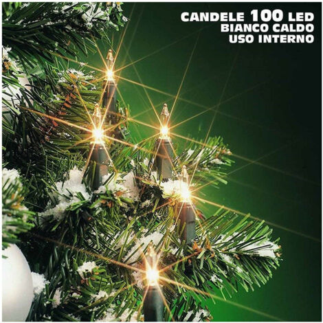 Trade Shop - WEIHNACHTSKERZENKETTE 100 WARMWEISSE LEDS 942CM FÜR DEN INNENBEREICH WEIHNACHTSDEKORATION -