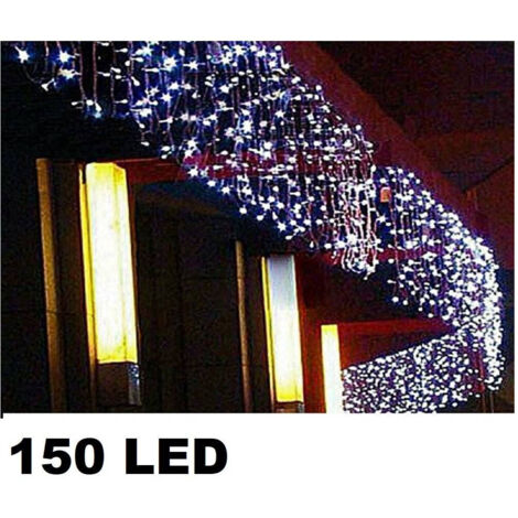 Trade Shop - Weihnachtslichtervorhang LED Außenbeleuchtung 150 LED 5 m x 0,75 cm Kaltweiß -