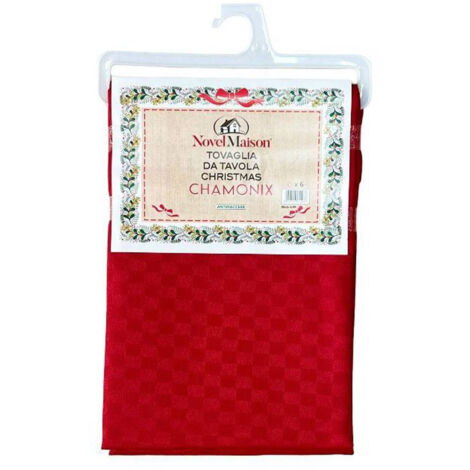 Trade Shop - WEIHNACHTSTISCHDECKE SCHMUTZABWEISEND WASSERDICHT WEIHNACHTSROT STOFF 6 PLÄTZE -