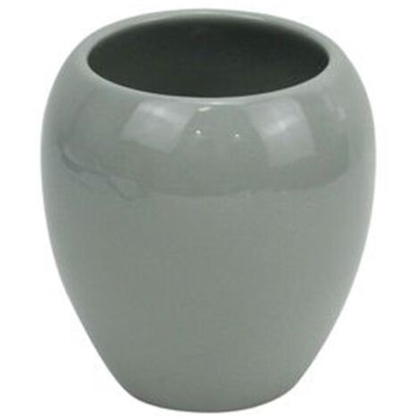 Trade Shop - Zahnbürstenhalter Keramik Glas Grau Modernes Badezimmermöbel Accessoire 79253 -