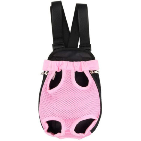 Trade Shop - Zaino Per Animali Domestici Traspirante Cani Regolabile Portatile Rete Tg.l Rosa -
