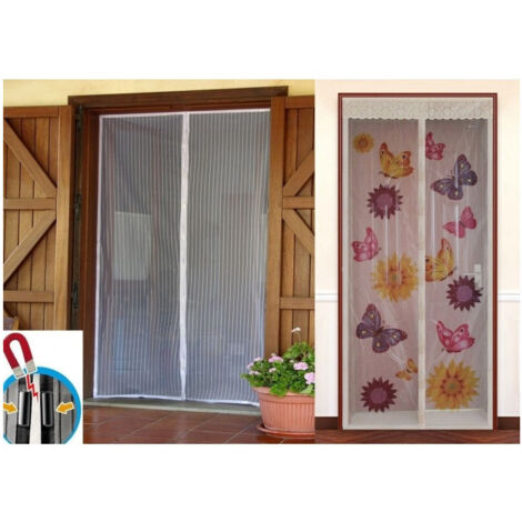 Trade Shop - Zanzariera Magnetica Calamita 100x220cm Universale Porta Finestra Zanzare Mosche -