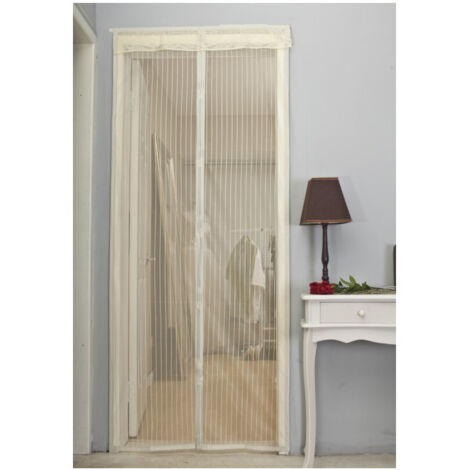 TRADE SHOP - Zanzariera Magnetica Universale 120 X 210 Cm Magneti Tenda Colore Panna Beige -