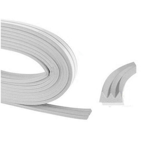 Trade Shop - Zugluftschutz für Türen und Fenster, weiß, gummiert, selbstklebend, 0,9 cm x 6 m -