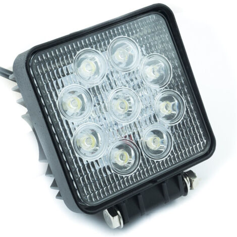 Trade Shop - ZUSÄTZLICHER SCHEINWERFER DEEP OFF-ROAD CAR 12V SQUARE 9 LED 27W 6000K IP68 -