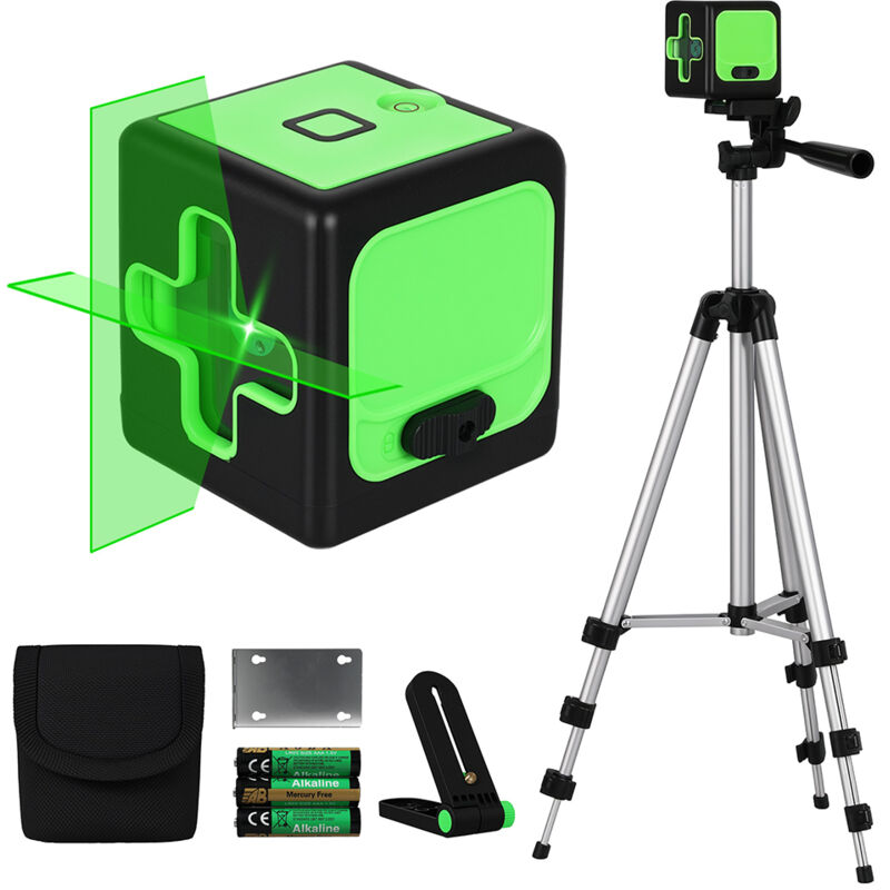 Traderight 360 Degree Laser Level Self Leveling IP54 Water Resistant with Tripod in Black