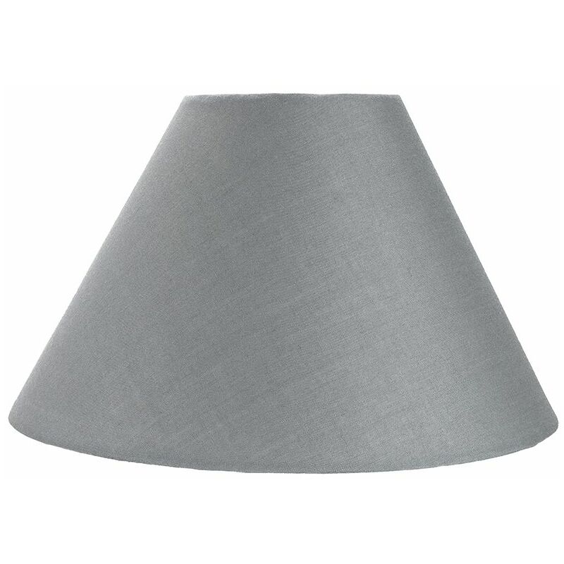 Traditional 10' Grey Cotton Coolie Lampshade Suitable for Table Lamp or Pendant by Happy Homewares