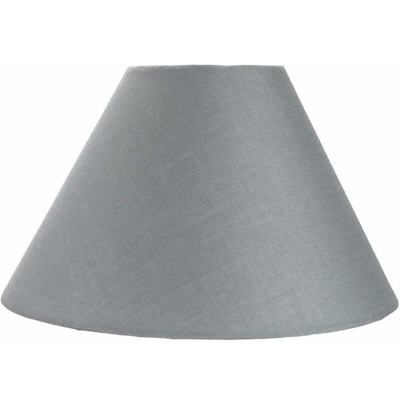 Traditional 12' Grey Cotton Coolie Lampshade Suitable for Table Lamp or Pendant by Happy Homewares