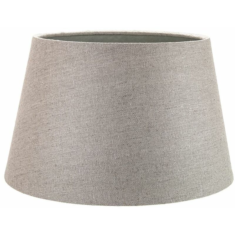 Traditional 12 Inch Grey Linen Fabric Drum Table/Pendant Lampshade 60w Maximum by Happy Homewares