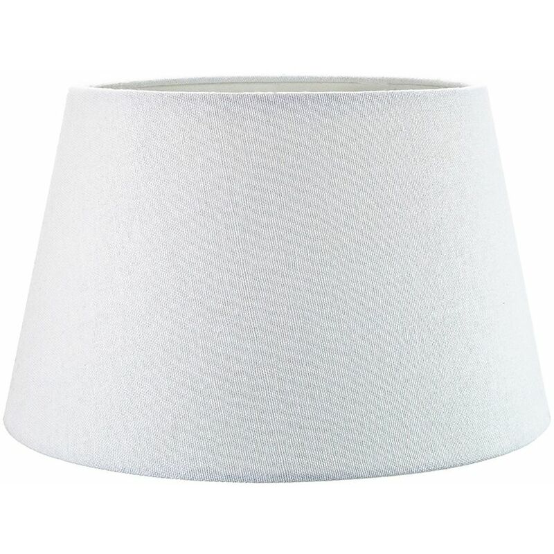 Traditional 12 Inch White Linen Fabric Drum Table/Pendant Lampshade 60w Maximum by Happy Homewares