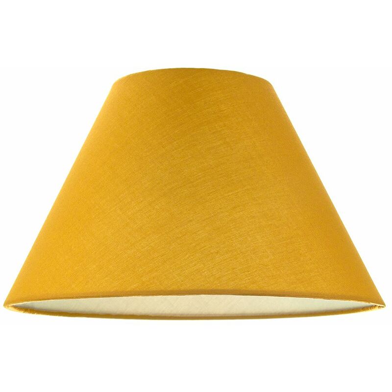 Traditional 12' Ochre Cotton Coolie Lampshade Suitable for Table Lamp or Pendant by Happy Homewares