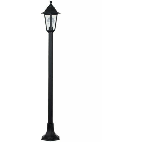main image of "Traditional 1.2M Outdoor Garden Black Lamp Post Bollard & Top Lantern Light IP44 Rated - Add LED Bulb"