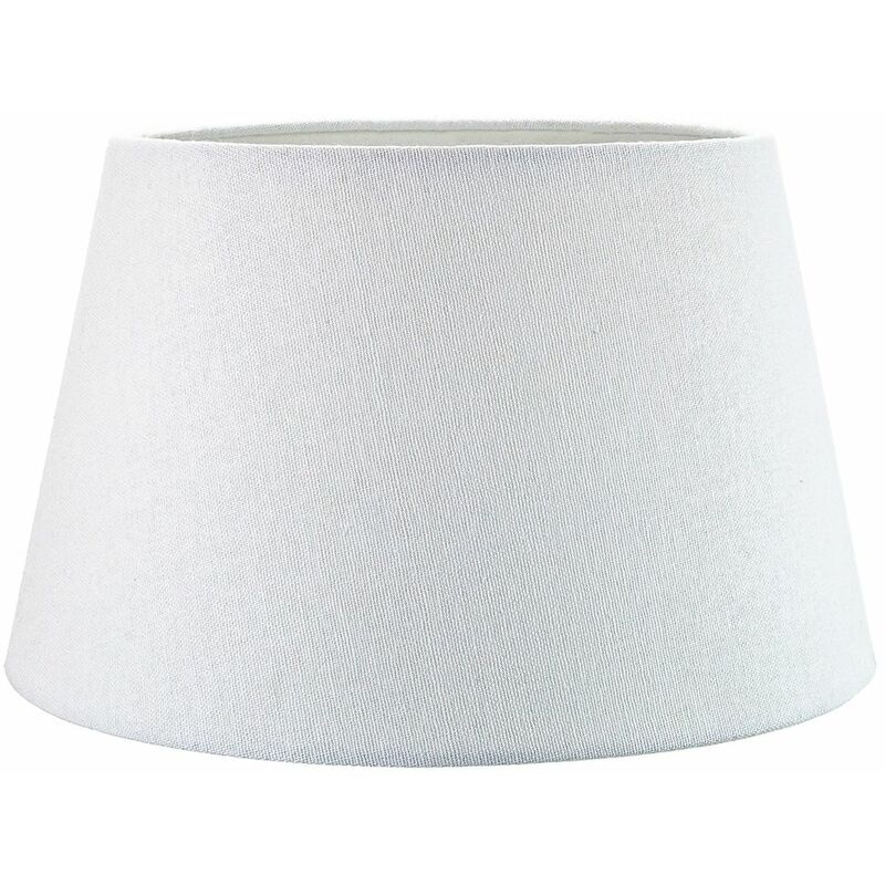 Traditional 14 Inch White Linen Fabric Drum Table/Pendant Lampshade 60w Maximum by Happy Homewares