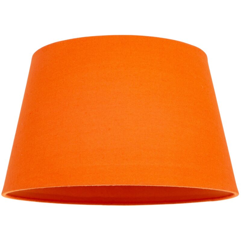 Traditional 30cm Vivid Orange Linen Fabric Drum Table/Pendant Shade 60w Maximum by Happy Homewares