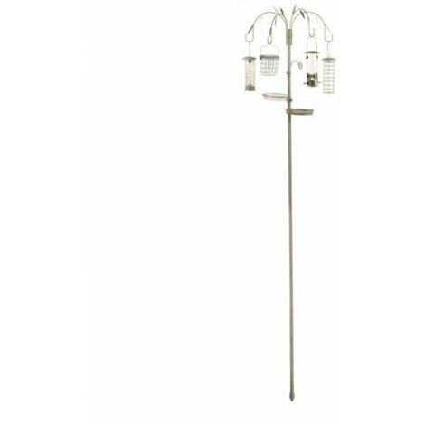 Traditional 4 Arm Wild Willow Wild Bird Feeding Station includes Metal Feeders for Seeds, Peanuts, Suet Balls, Suet Cakes Bird Feeder Seed Tray, Water Bath Hanging Brackets
