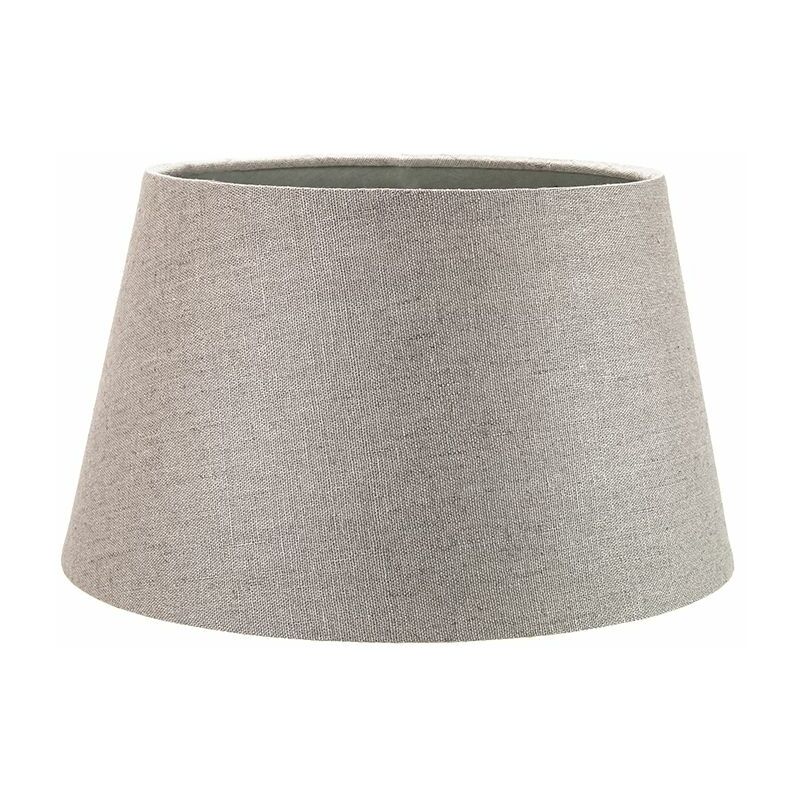 Traditional 8 Inch Grey Linen Fabric Drum Table/Pendant Lamp Shade 40w Maximum by Happy Homewares