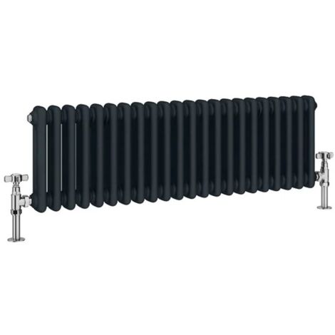 Traditional Anthracite  2  Column Radiators 300mm high 1460 mm wide