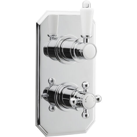 Traditional Bathroom Concealed Twin Thermostatic Shower Valve (1 Outlet) - Chrome - Balterley