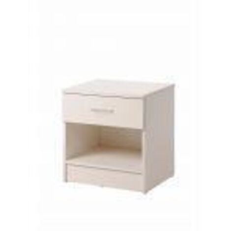 Traditional Bedside Table Nightstand With 1 Drawer And Open Storage - White
