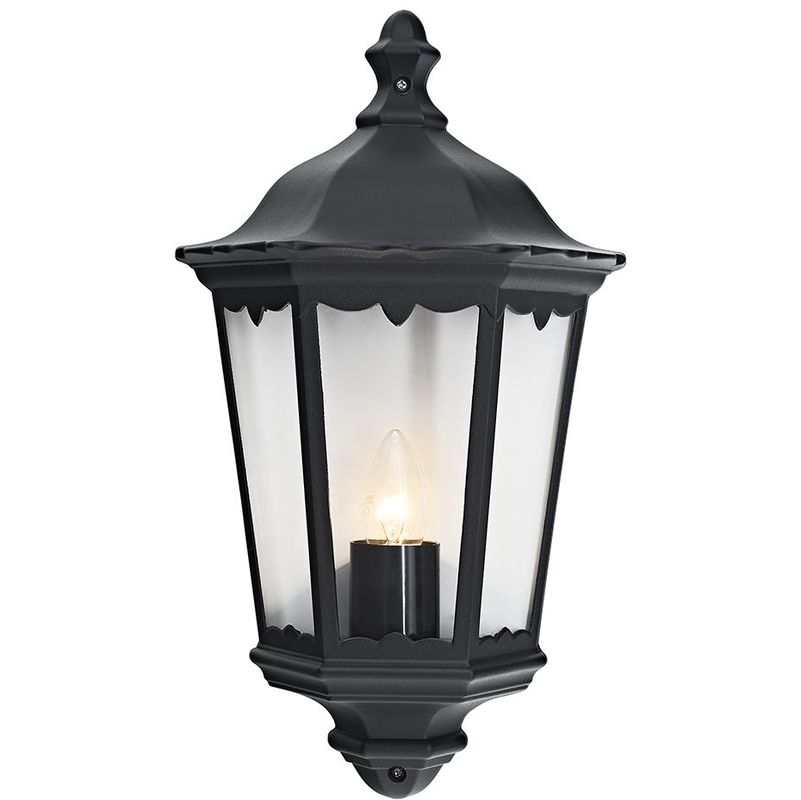 Traditional Black Cast Aluminium Outdoor Lantern Wall Light by - Happy Homewares