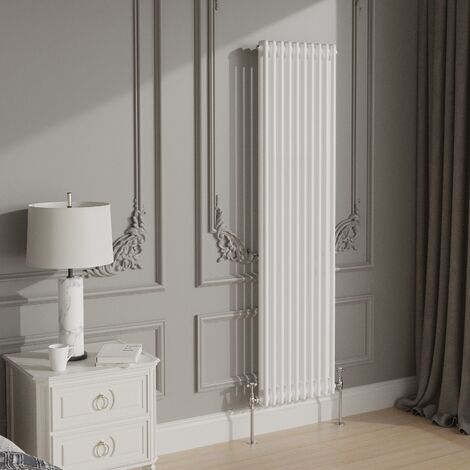 Traditional Cast Iron Style Radiator 1800x470mm Vertical 2 Column White