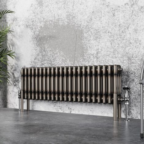 Traditional Cast Iron Style Radiator Raw Metal Central Heating 3 Column 300x1012mm