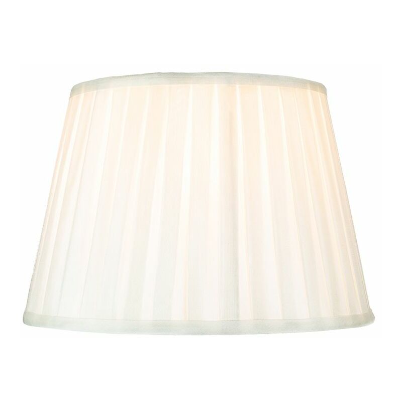 Traditional Classic Cream Faux Silk Pleated Inner Lined Lamp Shade - 10' by Happy Homewares
