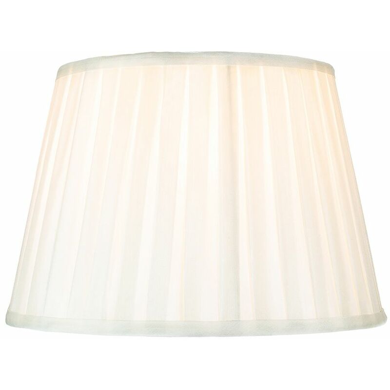 Traditional Classic Cream Faux Silk Pleated Inner Lined Lamp Shade - 12' by Happy Homewares